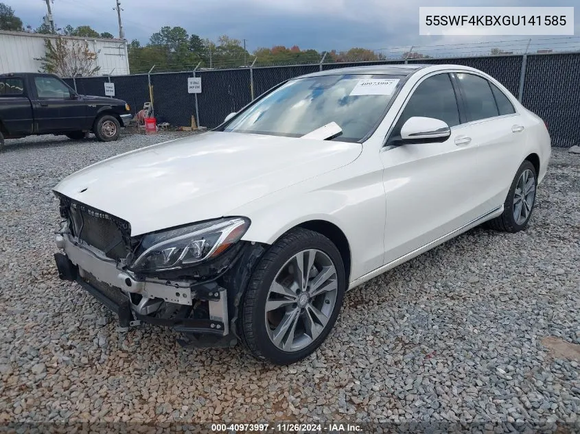 2016 Mercedes-Benz C 300 4Matic/Luxury 4Matic/Sport 4Matic VIN: 55SWF4KBXGU141585 Lot: 40973997