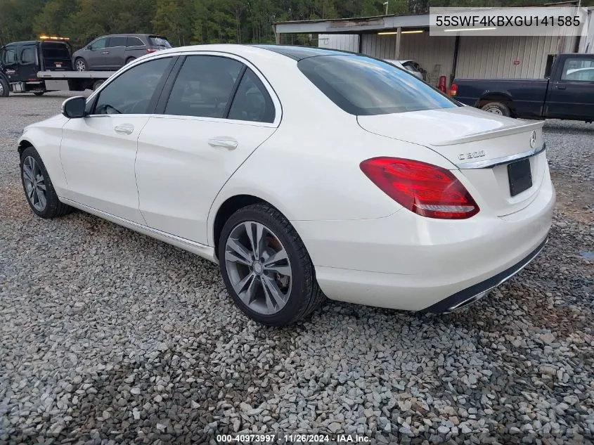 2016 Mercedes-Benz C 300 4Matic/Luxury 4Matic/Sport 4Matic VIN: 55SWF4KBXGU141585 Lot: 40973997