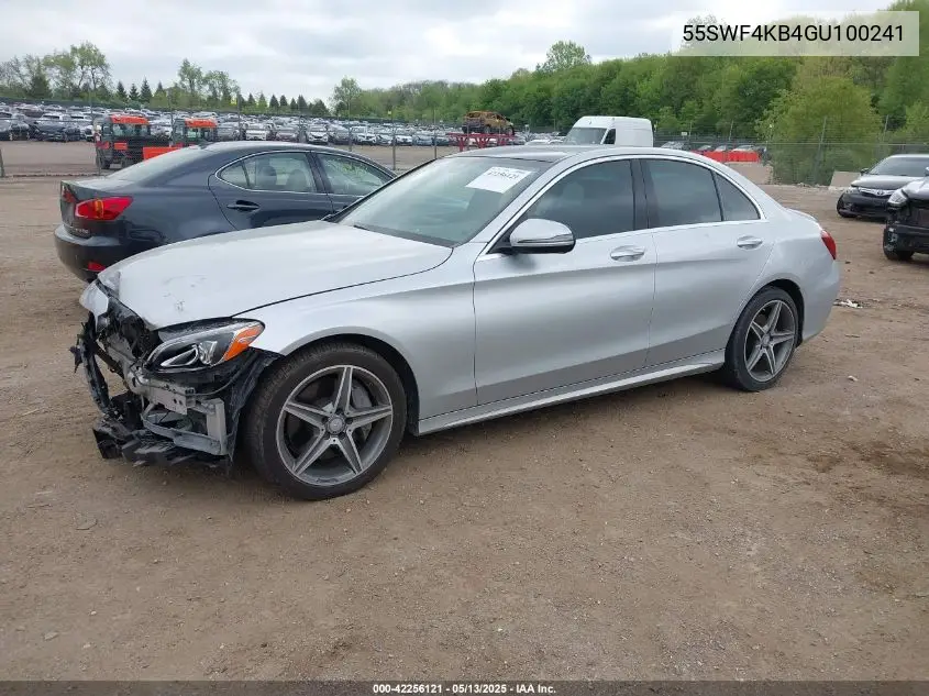 2016 Mercedes-Benz C 300 4Matic/Luxury 4Matic/Sport 4Matic VIN: 55SWF4KB4GU100241 Lot: 42256121