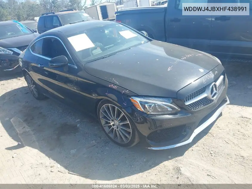 2017 Mercedes-Benz C 300 VIN: WDDWJ4JBXHF438991 Lot: 41686824