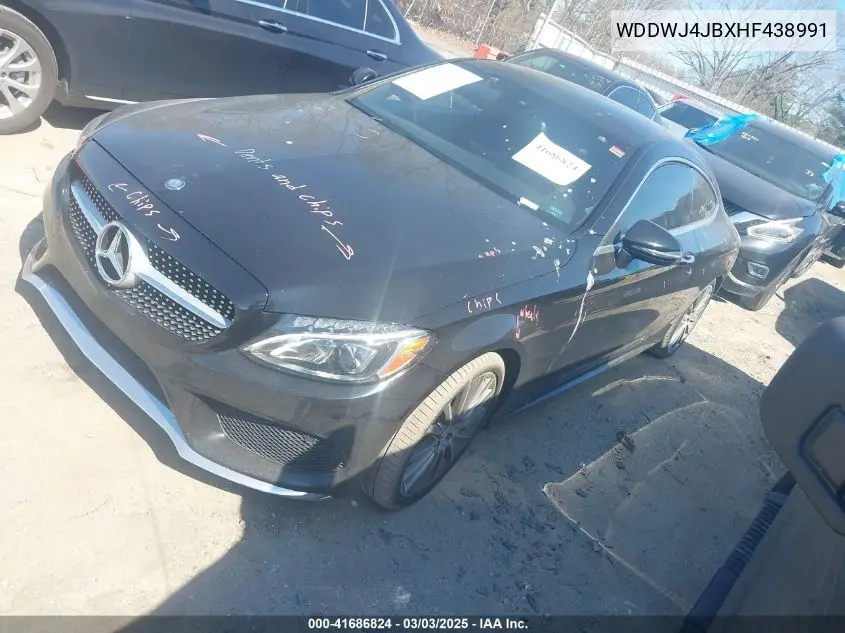 2017 Mercedes-Benz C 300 VIN: WDDWJ4JBXHF438991 Lot: 41686824