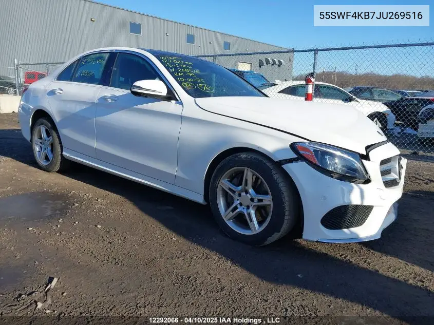 2018 Mercedes-Benz C 300 4Matic VIN: 55SWF4KB7JU269516 Lot: 12292066
