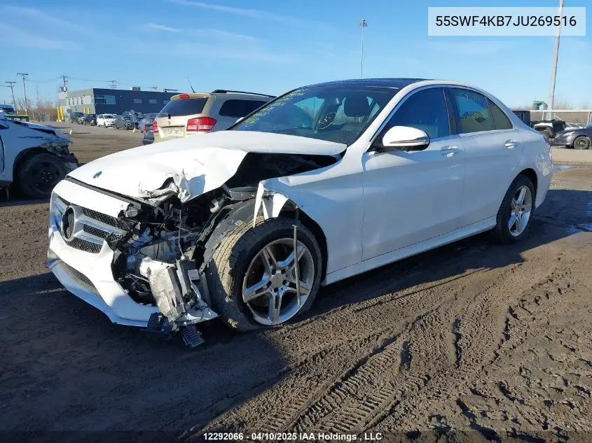 2018 Mercedes-Benz C 300 4Matic VIN: 55SWF4KB7JU269516 Lot: 12292066