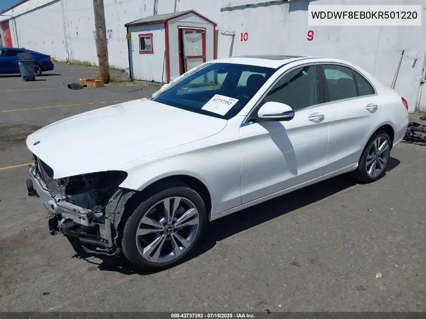 2019 Mercedes-Benz C 300 4Matic VIN: WDDWF8EB0KR501220 Lot: 42737392
