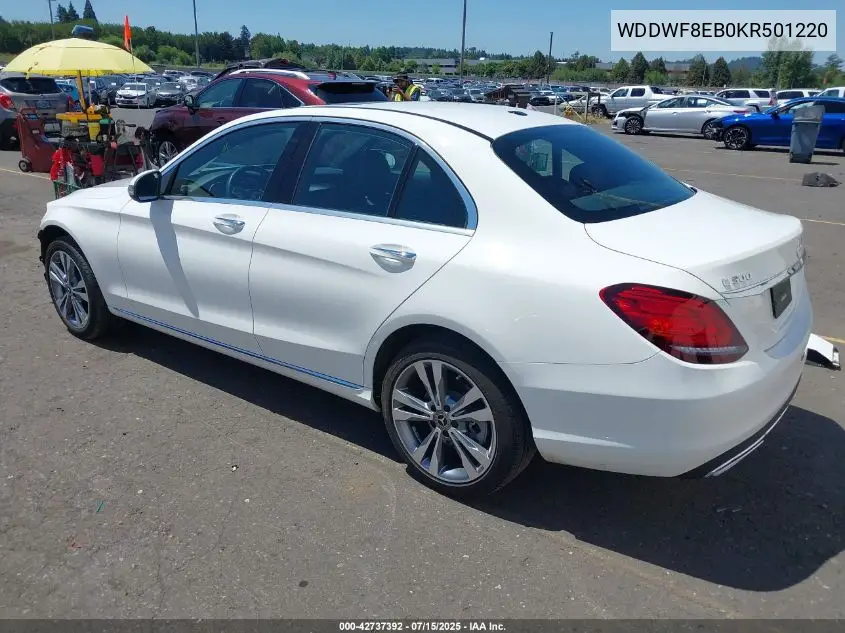 2019 Mercedes-Benz C 300 4Matic VIN: WDDWF8EB0KR501220 Lot: 42737392