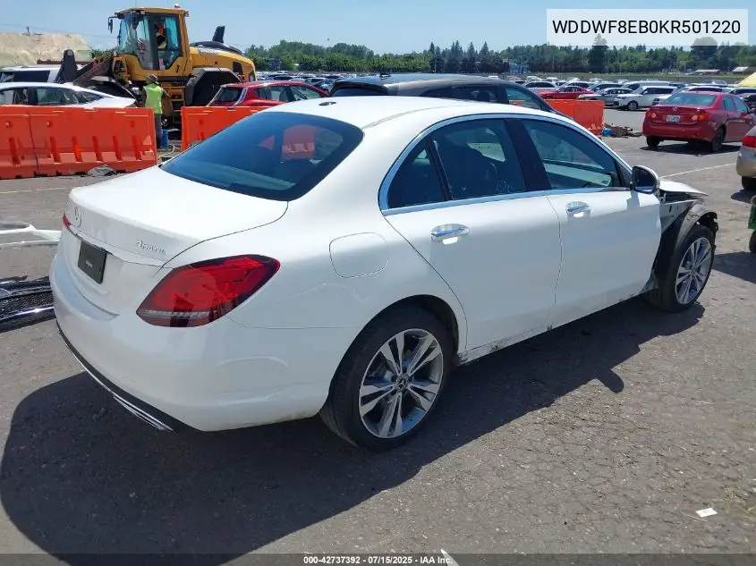 2019 Mercedes-Benz C 300 4Matic VIN: WDDWF8EB0KR501220 Lot: 42737392