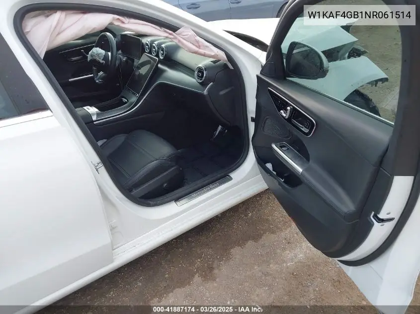 2022 Mercedes-Benz C 300 Sedan VIN: W1KAF4GB1NR061514 Lot: 41887174