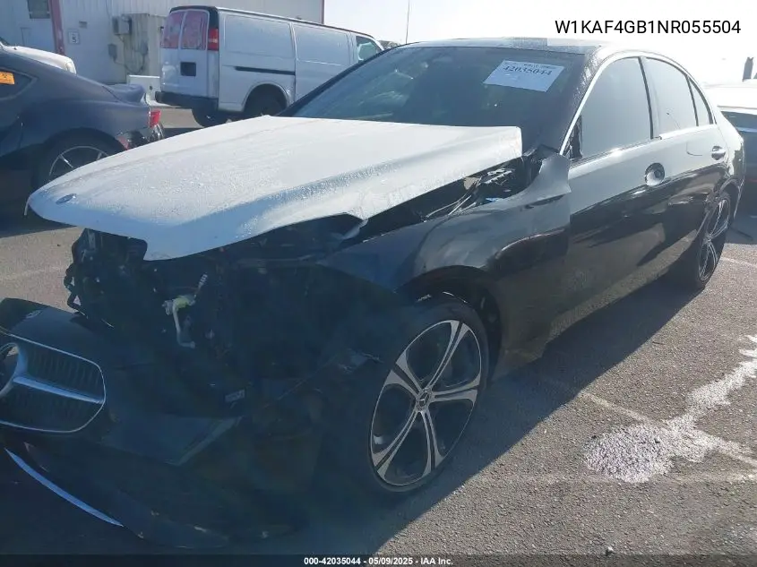 2022 Mercedes-Benz C 300 Sedan VIN: W1KAF4GB1NR055504 Lot: 42035044