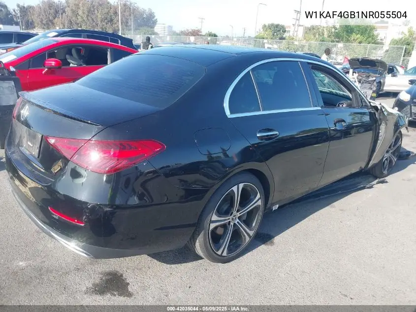 2022 Mercedes-Benz C 300 Sedan VIN: W1KAF4GB1NR055504 Lot: 42035044