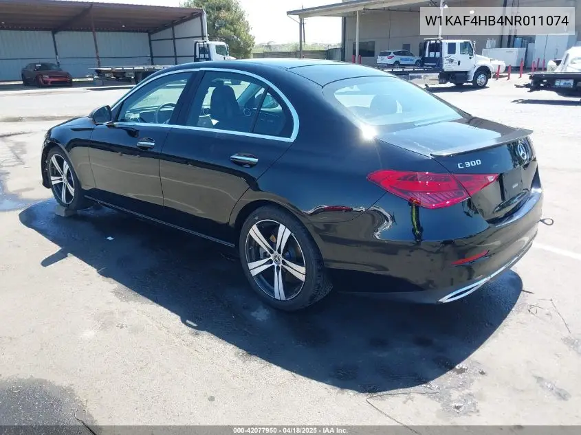 2022 Mercedes-Benz C 300 4Matic VIN: W1KAF4HB4NR011074 Lot: 42077950