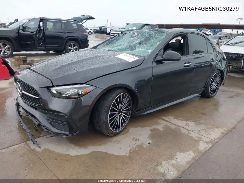 2022 Mercedes-Benz C 300 Sedan VIN: W1KAF4GB5NR030279 Lot: 42153070
