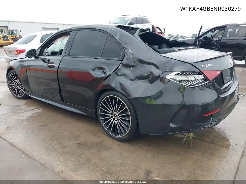 2022 Mercedes-Benz C 300 Sedan VIN: W1KAF4GB5NR030279 Lot: 42153070