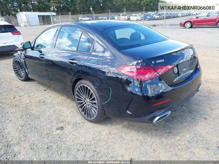 2022 Mercedes-Benz C 300 4Matic VIN: W1KAF4HBXNR066080 Lot: 42189237