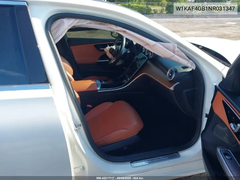 2022 Mercedes-Benz C 300 Sedan VIN: W1KAF4GB1NR031347 Lot: 42217117