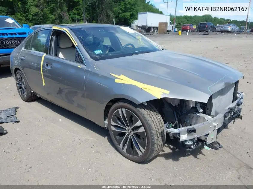 2022 Mercedes-Benz C 300 4Matic VIN: W1KAF4HB2NR062167 Lot: 42523167