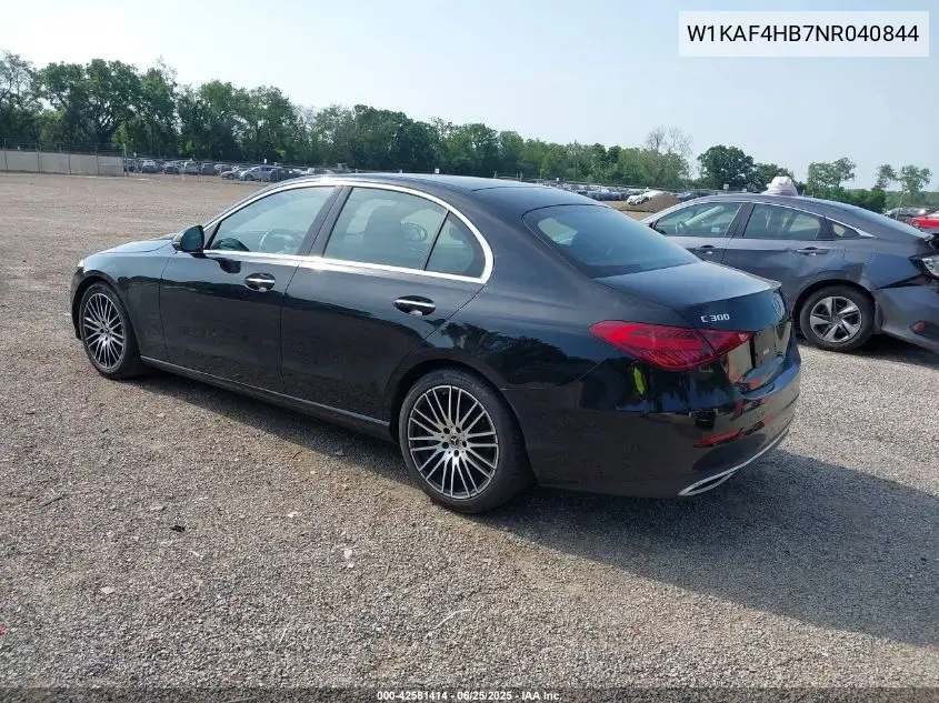 2022 Mercedes-Benz C 300 4Matic VIN: W1KAF4HB7NR040844 Lot: 42581414