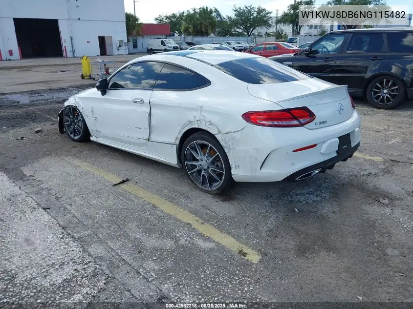 2022 Mercedes-Benz C 300 Coupe VIN: W1KWJ8DB6NG115482 Lot: 42582218