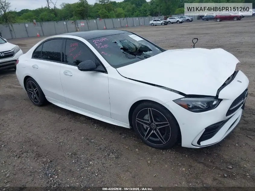 2023 Mercedes-Benz C 300 4Matic VIN: W1KAF4HB6PR151260 Lot: 42252938