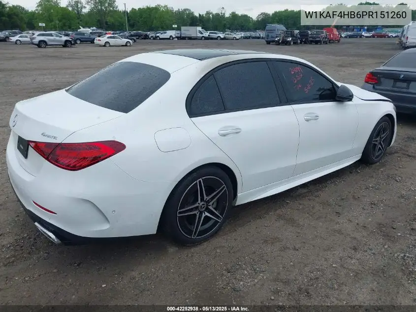 2023 Mercedes-Benz C 300 4Matic VIN: W1KAF4HB6PR151260 Lot: 42252938