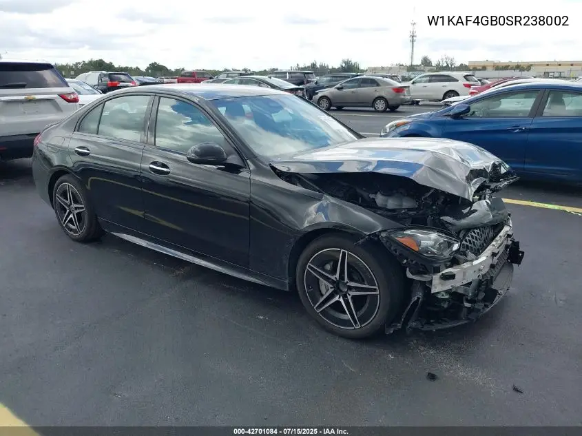 2025 Mercedes-Benz C 300 VIN: W1KAF4GB0SR238002 Lot: 42701084