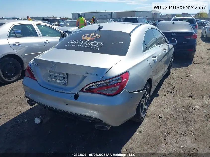 2015 Mercedes-Benz Cla 250 4Matic VIN: WDDSJ4GBXFN242557 Lot: 12323829