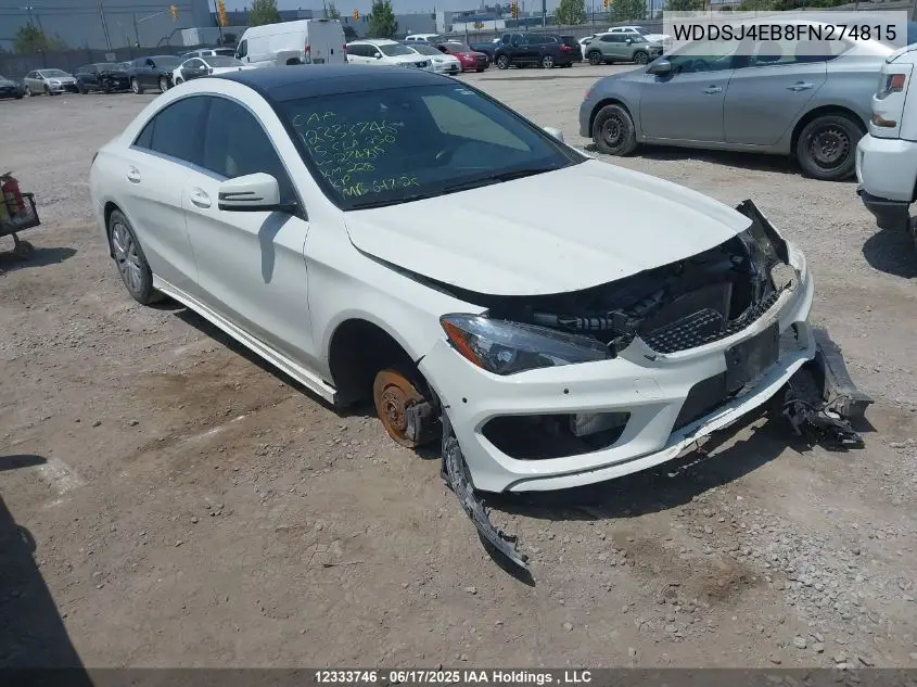 2015 Mercedes-Benz Cla 250 VIN: WDDSJ4EB8FN274815 Lot: 12333746