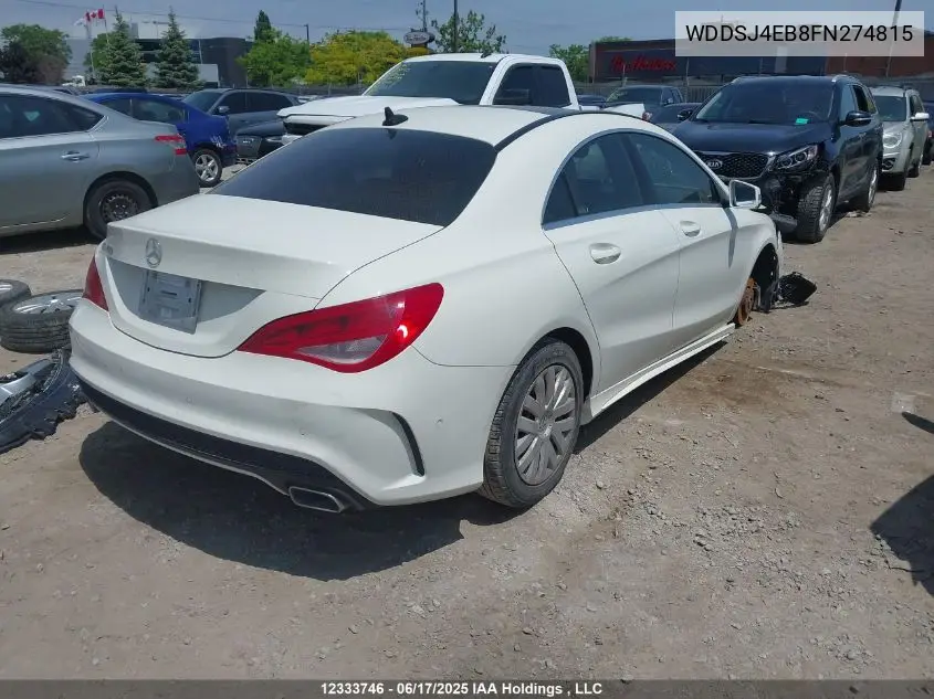 2015 Mercedes-Benz Cla 250 VIN: WDDSJ4EB8FN274815 Lot: 12333746