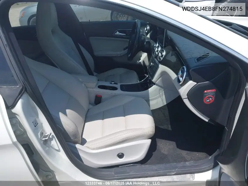 2015 Mercedes-Benz Cla 250 VIN: WDDSJ4EB8FN274815 Lot: 12333746