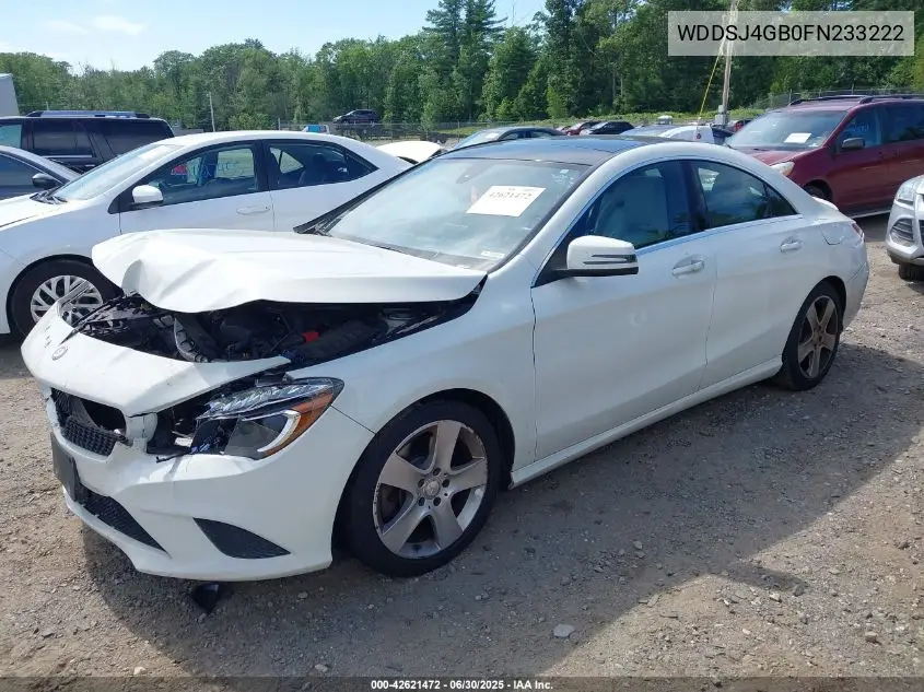 2015 Mercedes-Benz Cla 250 4Matic VIN: WDDSJ4GB0FN233222 Lot: 42621472