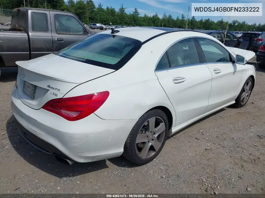 2015 Mercedes-Benz Cla 250 4Matic VIN: WDDSJ4GB0FN233222 Lot: 42621472