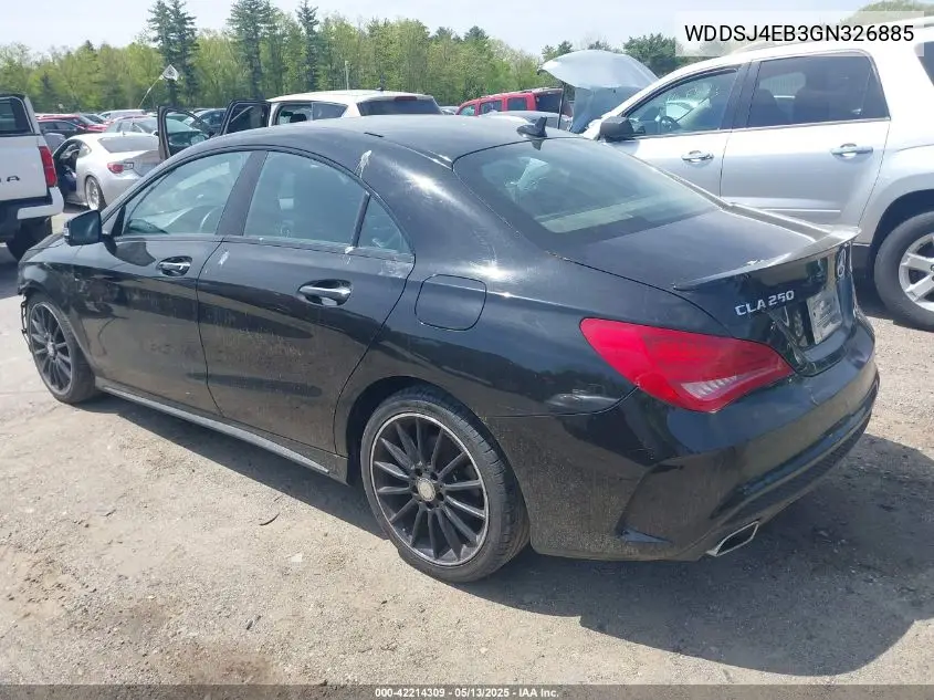2016 Mercedes-Benz Cla 250 VIN: WDDSJ4EB3GN326885 Lot: 42214309