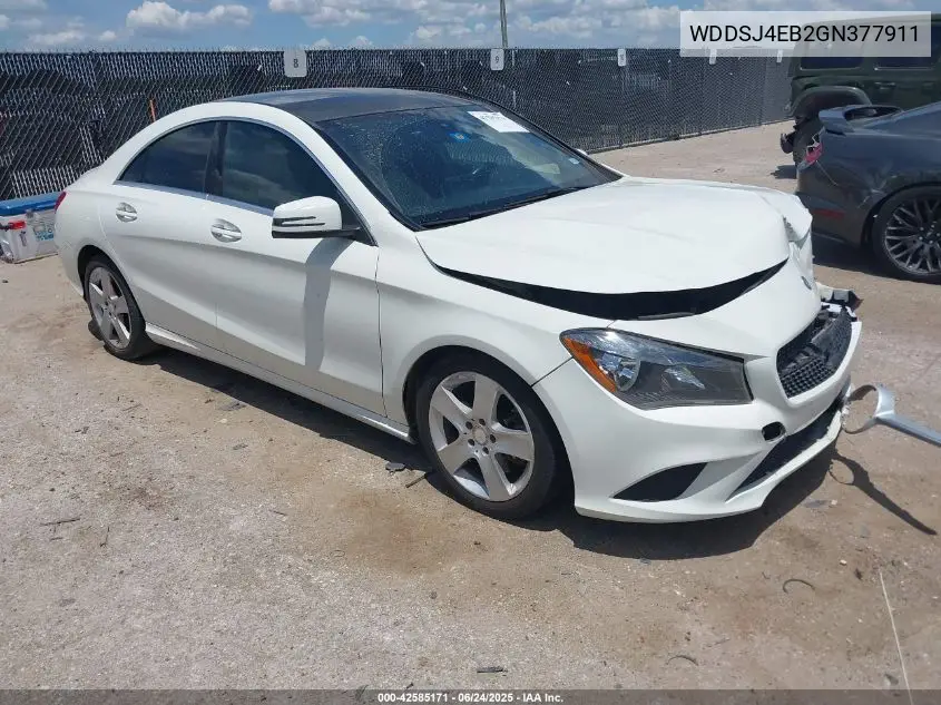 2016 Mercedes-Benz Cla 250 VIN: WDDSJ4EB2GN377911 Lot: 42585171
