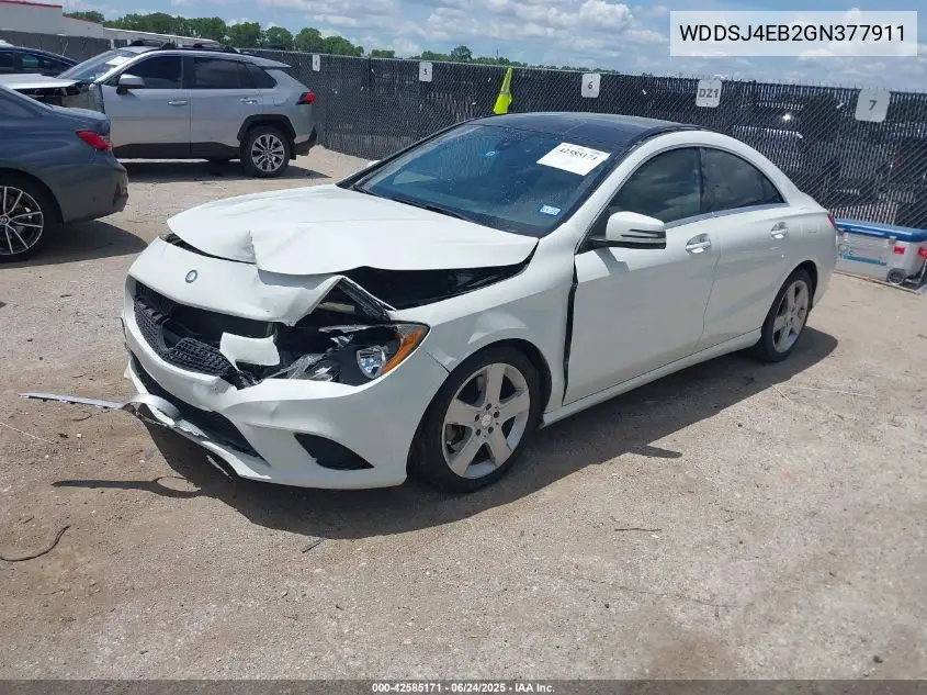 2016 Mercedes-Benz Cla 250 VIN: WDDSJ4EB2GN377911 Lot: 42585171