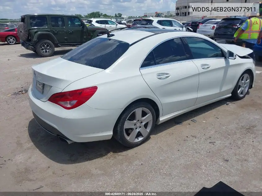 2016 Mercedes-Benz Cla 250 VIN: WDDSJ4EB2GN377911 Lot: 42585171