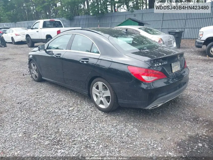 2017 Mercedes-Benz Cla 250 4Matic VIN: WDDSJ4GB4HN423480 Lot: 42593948