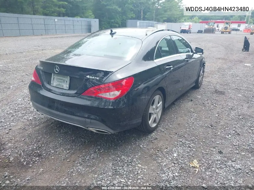 2017 Mercedes-Benz Cla 250 4Matic VIN: WDDSJ4GB4HN423480 Lot: 42593948