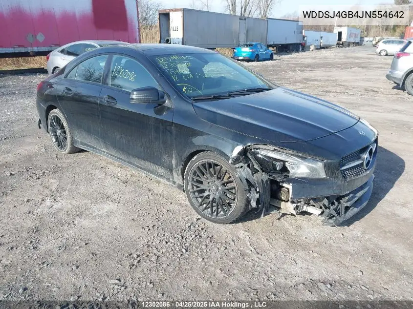 2018 Mercedes-Benz Cla 250 4Matic VIN: WDDSJ4GB4JN554642 Lot: 12302086