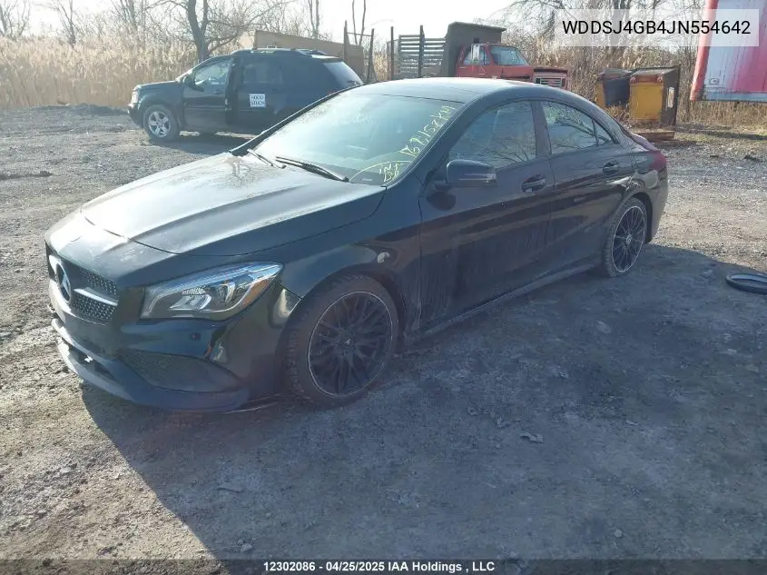 2018 Mercedes-Benz Cla 250 4Matic VIN: WDDSJ4GB4JN554642 Lot: 12302086