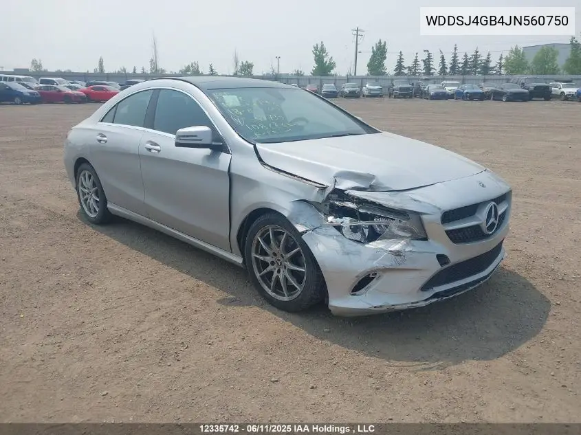 2018 Mercedes-Benz Cla 250 4Matic VIN: WDDSJ4GB4JN560750 Lot: 12335742
