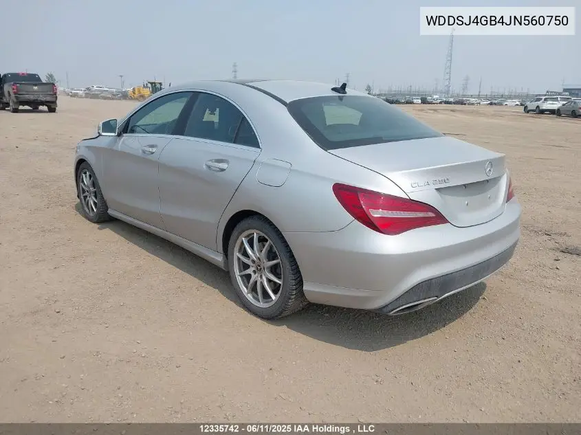 2018 Mercedes-Benz Cla 250 4Matic VIN: WDDSJ4GB4JN560750 Lot: 12335742