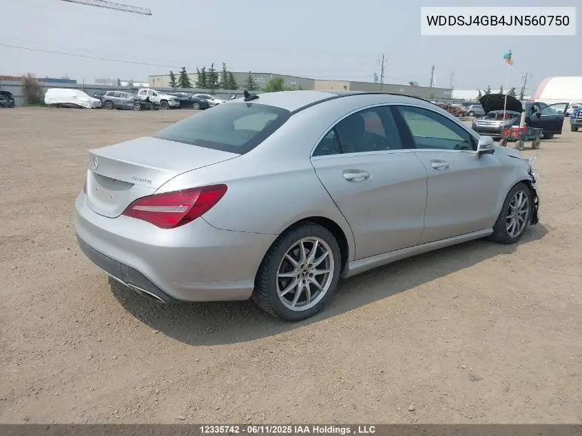 2018 Mercedes-Benz Cla 250 4Matic VIN: WDDSJ4GB4JN560750 Lot: 12335742