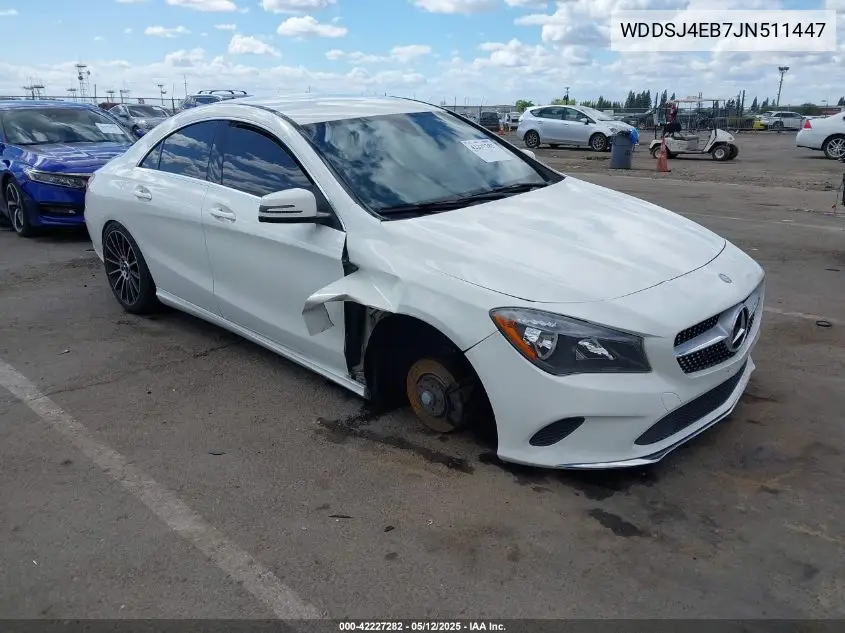 2018 Mercedes-Benz Cla 250 VIN: WDDSJ4EB7JN511447 Lot: 42227282