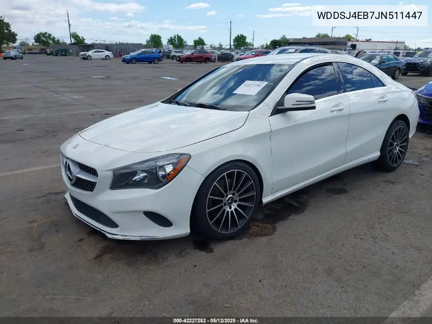 2018 Mercedes-Benz Cla 250 VIN: WDDSJ4EB7JN511447 Lot: 42227282