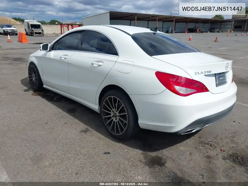 2018 Mercedes-Benz Cla 250 VIN: WDDSJ4EB7JN511447 Lot: 42227282