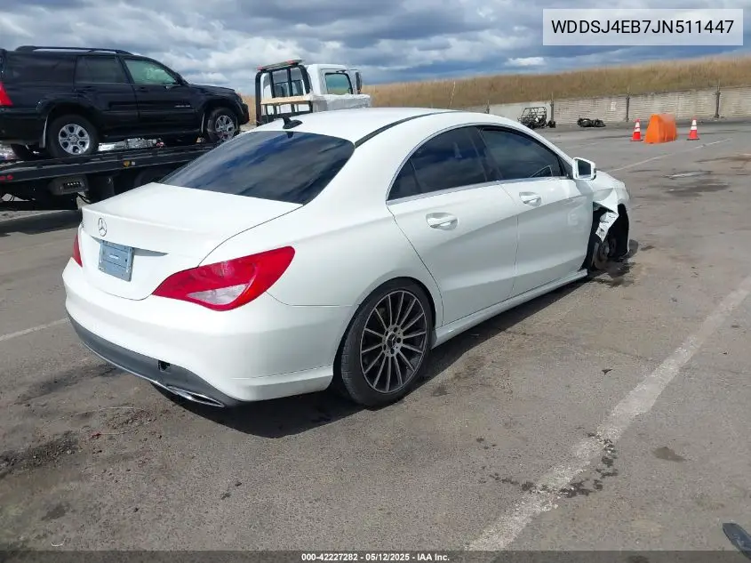 2018 Mercedes-Benz Cla 250 VIN: WDDSJ4EB7JN511447 Lot: 42227282