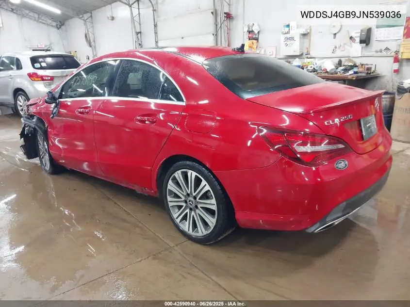 2018 Mercedes-Benz Cla 4Matic VIN: WDDSJ4GB9JN539036 Lot: 42590940