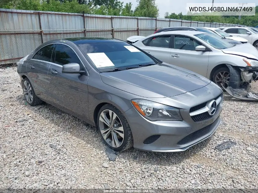 2018 Mercedes-Benz Cla 250 4Matic VIN: WDDSJ4GB0JN667469 Lot: 42616080