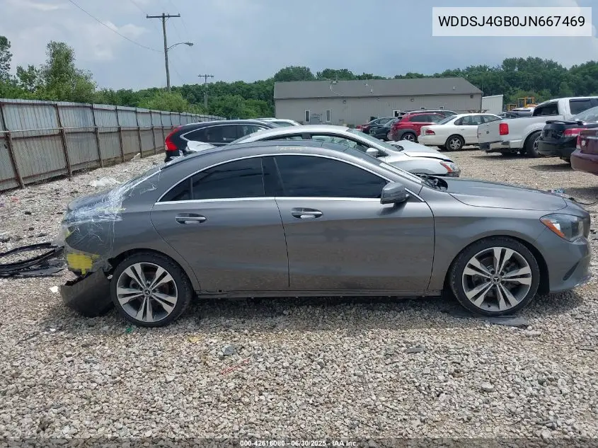 2018 Mercedes-Benz Cla 250 4Matic VIN: WDDSJ4GB0JN667469 Lot: 42616080