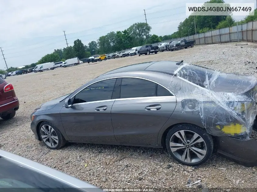 2018 Mercedes-Benz Cla 250 4Matic VIN: WDDSJ4GB0JN667469 Lot: 42616080
