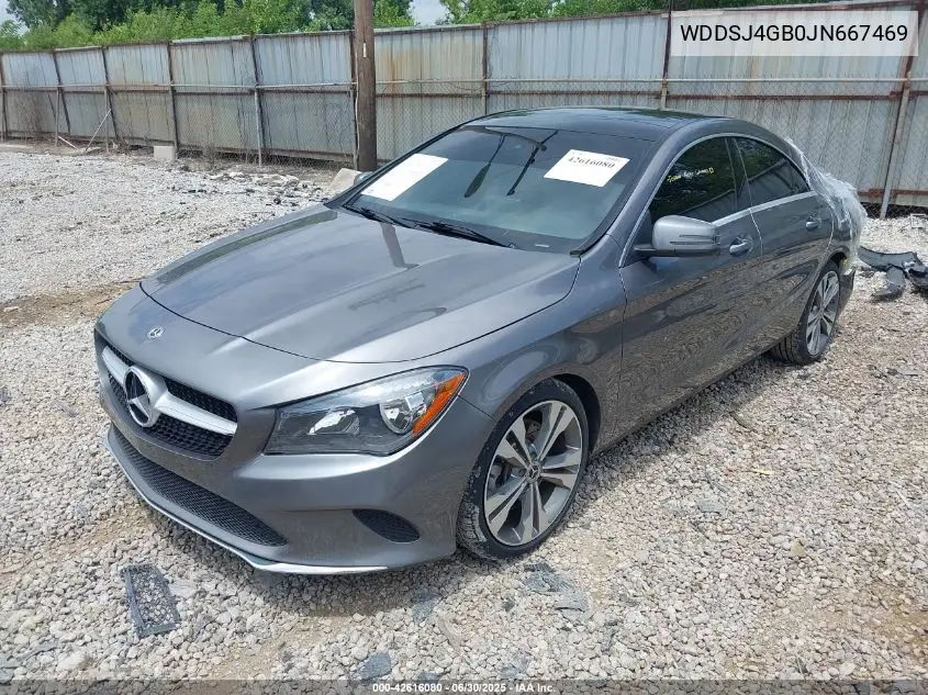 2018 Mercedes-Benz Cla 250 4Matic VIN: WDDSJ4GB0JN667469 Lot: 42616080
